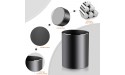 Pen Holder Metal Pencil cup Dofuhem Round Aluminum Desktop Organizer and Storage Box for Office,School,Home and Kids Non-slip silicone bottom 3.9×3.1×3.1inch Black - BYKKETRKR
