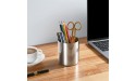 Silver Pencil Holder Cup for Desk,Stainless Steel Pen Cup Holder,Pencil Pot,Pen Pot Makeup Brush Holder Desktop Stationery Organizer - B8CPIHG8N
