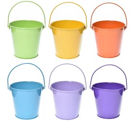 TAKMA Small Metal Buckets with Handle 6 Pack Colored Galvanized Bucket for Kids,Classroom,Crafts,and Party Favors . Multi-Colored 4.3 Top - BV5IZBC1C