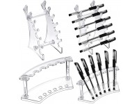 Teling 4 Pieces Pen Holder Display Stand Pen Acrylic Stands Clear Pen Rack Organizer Nail Brush Holder Stand for Make Up Brush Pens Art Brush 6-Layer Stand 2 Designs - BDOLQVDUF