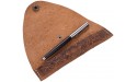 Vintage Handmade Leather Single Pen Case Holder Cowhide Fountain Pen Sleeve Roll Wrap Pen Pouch Brown Carved - BMQ12U5DO