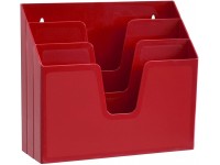 Acrimet Horizontal Triple File Folder Organizer Solid Red Color - BY4UGKYPT