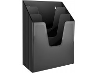 Acrimet Vertical Triple File Folder Organizer Black Color - B1O620IO6