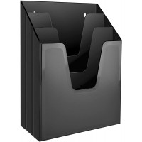 Acrimet Vertical Triple File Folder Organizer Black Color - B1O620IO6
