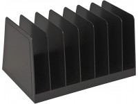 Desktop File Organizer 7 Compartments Office File Sorter for Easy Access to Your Files Invoices Letters and More 4.5" Height x 8.8" Width x 5.5" Depth Black Eco-Friendly - B73A23URJ