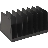 Desktop File Organizer 7 Compartments Office File Sorter for Easy Access to Your Files Invoices Letters and More 4.5" Height x 8.8" Width x 5.5" Depth Black Eco-Friendly - B73A23URJ