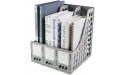 Eagle Magazine File Book Holder Desktop Document Divider Organizer 3-Compartment Plastic Grey - B4ZHSR7BN