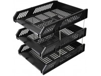 KUYWLMKMZZ Folder Organizer Large-Capacity Office Organizer 3 Layers Stackable Office File Storage Black Paper Materials Books Pens and Notebooks Magazine Storage Color : A - B0S6MOBKZ
