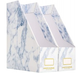 Magazine File Holder with Calcutta Marble Pattern 2 Pack Premium Document Storage Box Perfect for A4 Size Document - BBBFZJW5X