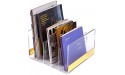 Mouchoi Acrylic File Organizer for Desk Clear Acrylic File Sorter Gold Bottom File Organizer Magazine Holder Folder Mail Organizer - B8WCC1ZZV