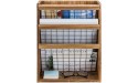 MyGift Rustic Burnt Wood and Metal Wall Mounted 3-Slot Document Mail File Folder and Magazine Holder Organizer Rack - B1VDD16H5