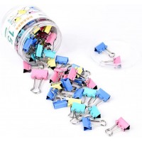 shuwen 100 Pcs Binder Clips 15mm*60+19mm*40,Metal Foldback Clips,Assorted Colours,Used in Food Clips Clothing Furniture and Outdoor Applications. - BIWENAYOY