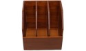 Solid Mahogany Wood Deks Organizer 11.65 inch Durable Vertical File Organizer for Paper File Folder Binder and Magazine Office Supply - BFDTYL6J5