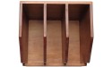 Solid Mahogany Wood Deks Organizer 11.65 inch Durable Vertical File Organizer for Paper File Folder Binder and Magazine Office Supply - BFDTYL6J5