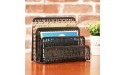 3 Slot Black Metal Geometric Cut-Out Perforated Design Desk Letter Mail Sorter Document Organizer - B2O9UAPPW