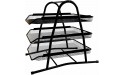 3 Tier Paper Tray Organizer for Desk Black Stackable File Rack Metal Mesh Letter Trays Multifunctional Metal Grid Document Holder and Storage for Office Desktop Organization and Accessories - B24S5QSMK