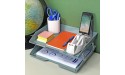 Acrimet Facility 2 Tier Letter Tray Side Load Plastic Desktop File Organizer Solid Green Color - BWRHO7PHY