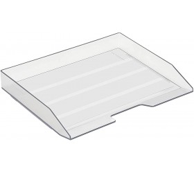 Acrimet Stackable Letter Tray Single Side Load Plastic Desktop File Organizer Clear Crystal Color 1 Unit - BA5S0MMBX