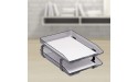 Acrimet Traditional Letter Tray 2 Tier Front Load Plastic Desktop File Organizer Smoke Color - B3L4BV6PM