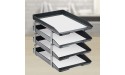 Acrimet Traditional Letter Tray 4 Tier Front Load Plastic Desktop File Organizer Black Color - B6DRGATBU