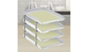 Acrimet Traditional Letter Tray 4 Tier Front Load Plastic Desktop File Organizer White Color - BCASHBP76