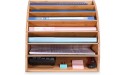 Bamboo Desk File Organizer Tray 6 Slots Office Paper Sorter Large Document Storage Rack DIY Compartments Mail Letter Magazine Folder Holder - BXHSUSLBV