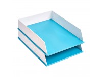 Basics Letter Tray Blue and White 2 pack - BGFXZKUL2