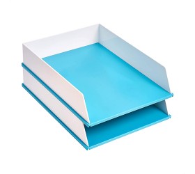 Basics Letter Tray Blue and White 2 pack - BGFXZKUL2