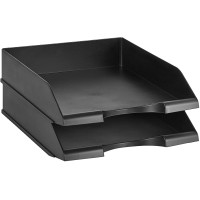 Basics Stackable Office Letter Organizer Desk Tray Pack of 2 Black - B5J9GNNXD