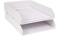 Bigso 789245501N Hakan Fiberboard Two Tier Stackable Letter Document Tray 2.5 x 9 x 12.2 in White - BDA6MSEL0