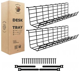 HHE Under Desk Cable Management Tray Heavy Duty Sturdy Cable Rack Will Help You Keep a Clean & Organized Workspace Easy DIY Installation Hardware Included 15.9 x 5 x 5 Inches 2 Pack - B8RICTQC1