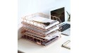 Kertnic 4-Tier Stackable Paper Tray Desk Organizer Rose Gold Metal Letter Trays for File Documents Home & Office Workspace Decorative Stacking Rack Supplies Holder Rose Gold - BHXB2IY7D