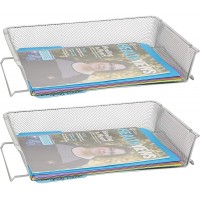 Mind Reader Stackable Metal Mesh File Tray 2-Pack Silver - BW9SGV9PX