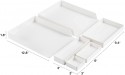 NUSIGN Letter Tray Organizer Stackable 6 Pieces Desk Accessories File Document Tray Organizer White - B6OQZFV7A