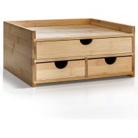 Prosumer's Choice Bamboo Desktop Organizer with 3 Drawers and US Letter Size Paper Tray for Home and Office - B8MPCMI26