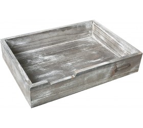 Rustic Gray Wooden Stackable Office Desktop Drawer-Style Document & Paper Storage Tray - B7QAN9H49