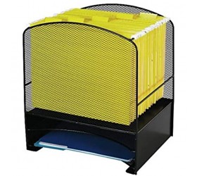 Safco Products 3260BL Onyx Mesh Hanging File with 2 Horizontal Sorters Black - BMCS0V7CB
