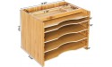 SONGMICS Bamboo File Organizer Paper Sorter with 5 Adjustable Shelves Top Storage Compartments Natural UOFS44Y - BSIO0J64H