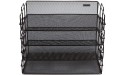 Stackable Paper Tray Desk Organizer – 4 Tier Metal Mesh Letter Organizers for Business Home School Stores and More Organize Files Folders Letters Paper Binders - B2O1CFFL7