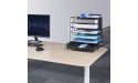 Univivi Office Desk Organizer 6-Tier Mesh Letter Trays with Sliding Drawers,Metal File Desktop Paper Tray Organizer Screws Free Design,Black - B283DIV5G