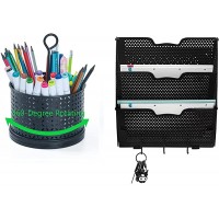 360-Degree Rotating Multi-Functional Pen Holder and Hanging File Organizer for Wall - BPENCE5XO