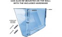 Acrimet 3 Pockets Wall Mount File Holder Organizer Letter Size Clear Blue Color Hangers Included - BYN5Q2E2N