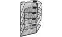 EasyPAG 5 Tier Wall File Holder Hanging Mail Organizer Metal Chicken Wire Wall Mounted Document Magazine Rack for Home and Office,Black - BPT1AWNQG