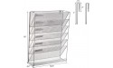 Frcctre Wall File Organizer 6 Tier Metal Vertical Wall Mount File Holder Hanging File Organizer Cubical Document Storage Mesh Rack with 1 Flat Tray for Partition Office Home Silver - B5KB5LNV4