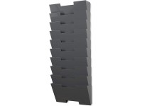 Gray Wall Mount Steel Vertical File Organizer Holder Rack 10 Sectional Modular Design Wider Than Letter Size 13 Inch Multi-Purpose Organize Display Magazines Sort Files and Folders - B8EAYER8L