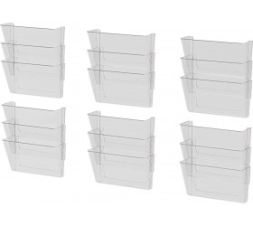 Letter Size Wall Files Clear Set of 3 Pack of 6 - BZ78D7GA1