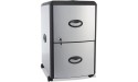 Mobile File Cabinet with Wheels Black and Silver Metal Wall. - B39ODKFGL