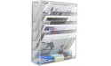 PAG Hanging Wall File Holder Mail Sorter Magazine Rack Office Supplies Metal Mesh Desk Organizer 6 Tier Silver - BT1VC4CWJ