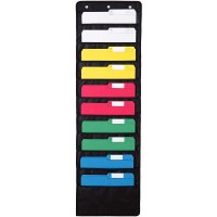WallDeca Hanging File Organizer | Black Letter-Sized Storage Pocket Chart for Office Home and Classroom 10 Pockets Original - BIN4OEGJQ