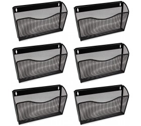 YBM Home Mesh Wall Mount File Organizer Holder for Home and Office Single Pocket Hanging File Holder for Folders Documents Letters and Magazines Black 6 Pack - BUOVJXDYQ
